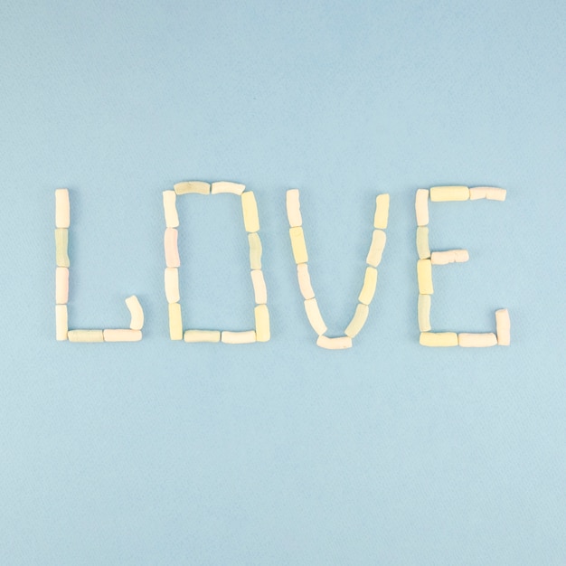 Love concept made out of candy