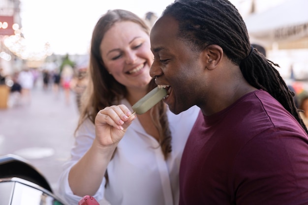 Free Photo love concept with happy couple spending time together