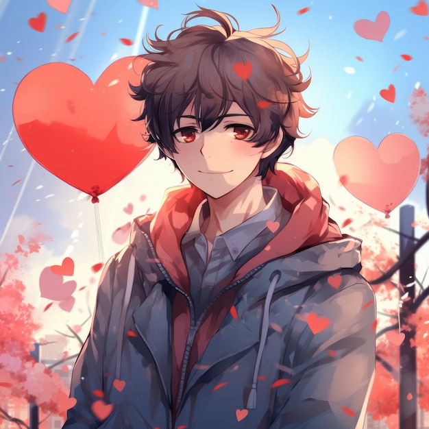 Free photo love illustrated anime style