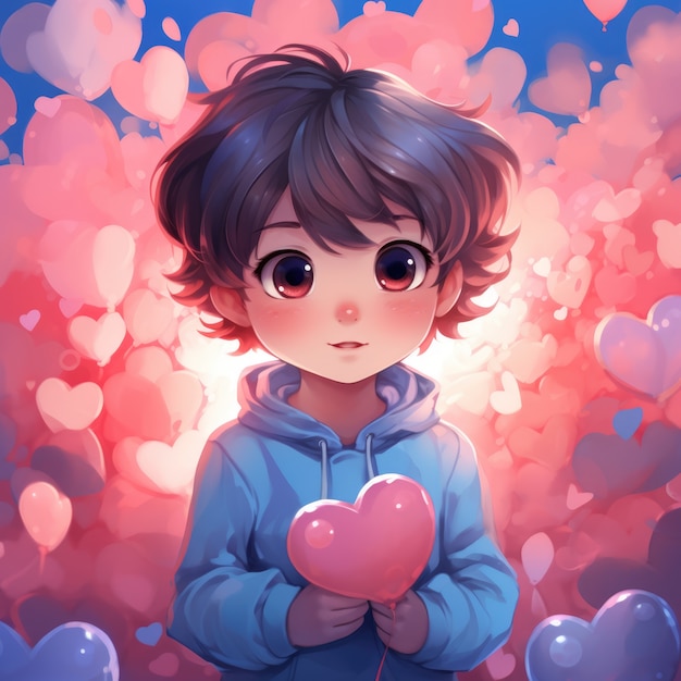 Free photo love illustrated anime style