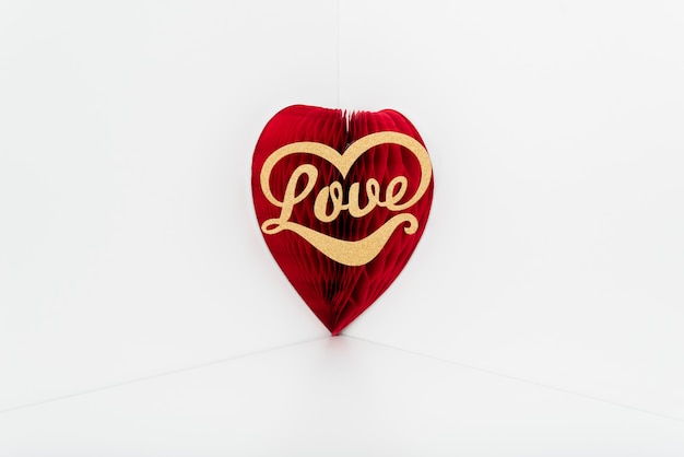 Free Photo love inscription on red paper heart 