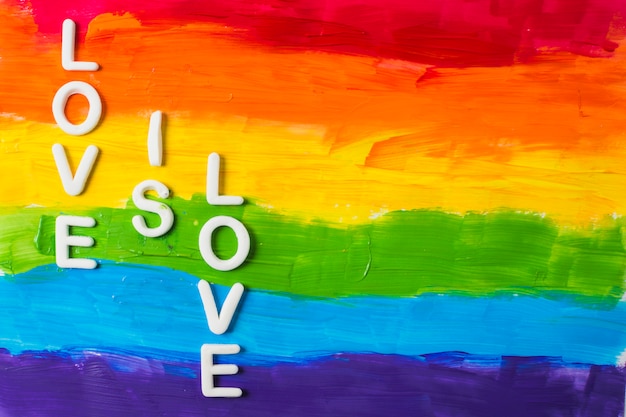 Free Photo love is love words and lgbt colors