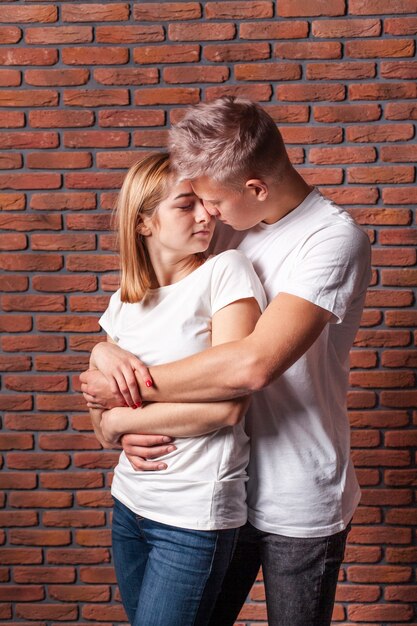 Lovely boyfriend and girlfriend spending time together