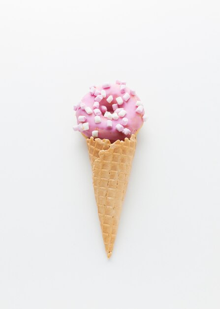 Lovely donut in ice cream cone