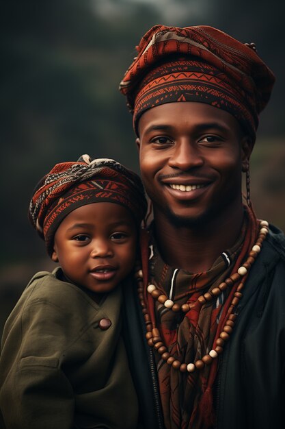 Lovely portrait of father and child in celebration of father's day