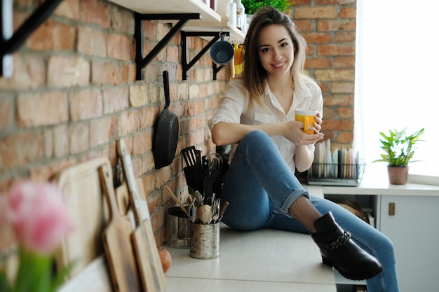 Lovely woman holding a mug