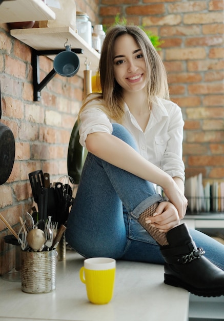 Lovely woman in a mug