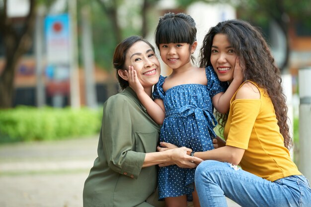 Loving Family Posing for Photography