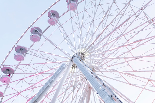 Free Photo low angle of big wheel at the amusement park