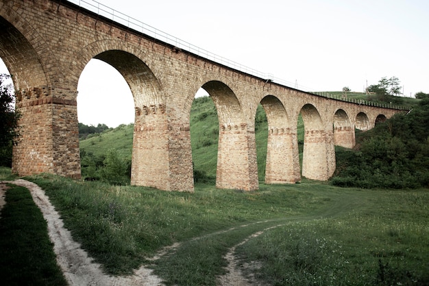 Free photo low angle bridge view