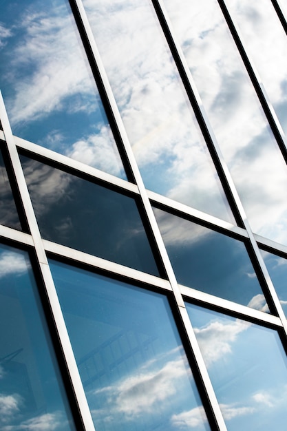 Free photo low angle building with large windows