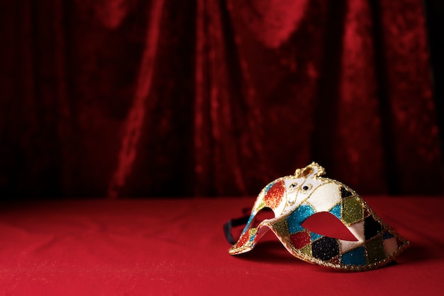 Free photo low angle of a carnival mask