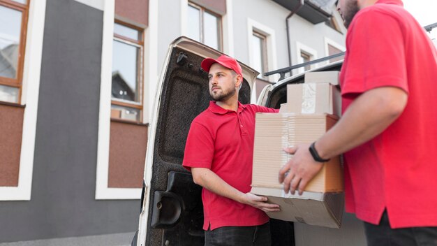 Low angle of delivery men concept