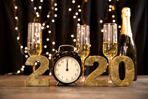 Free Photo low angle new year golden party theme