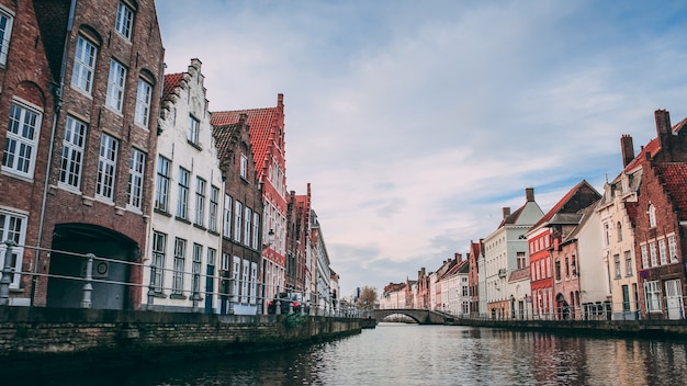 Low angle shot of Brugge, Bruges Belgium