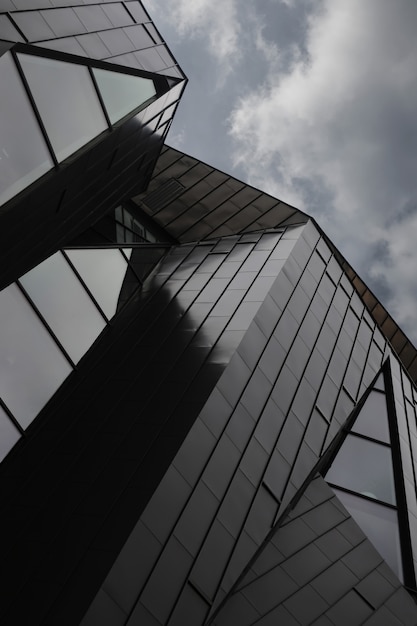 A low angle shot of a modern building