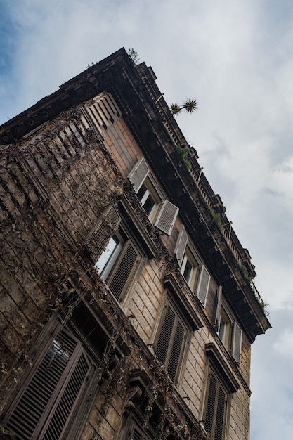 Free photo low angle shot of an old building