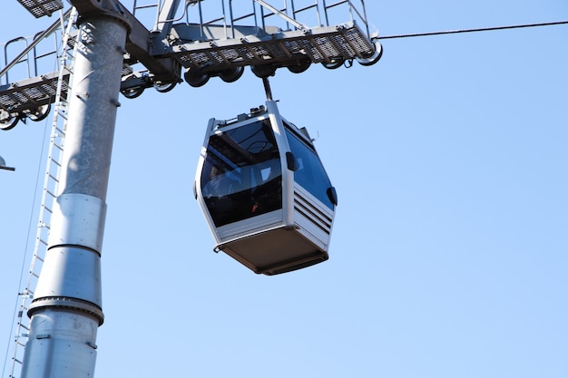 Free Photo low angle shot of a ropeway under the clear sky