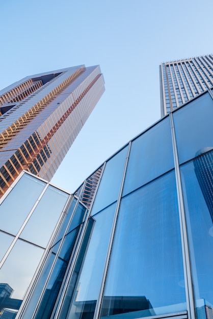 Free Photo low angle view of business buildings