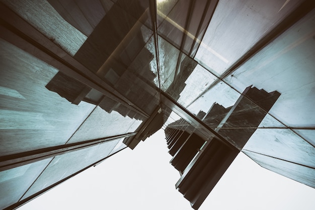 Free photo low angle view of business buildings