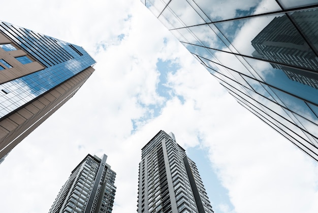 Free photo low angle view of skyscrapers