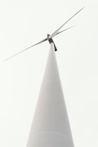 Free Photo low angle of wind turbine