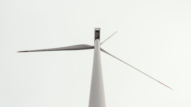 Free Photo low angle of wind turbine