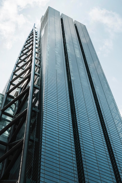 Free Photo low view modern skyscrapers office buildings