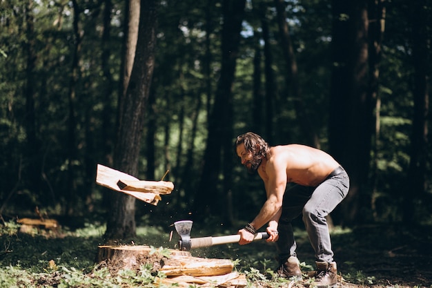 Free Photo lumberjack with an axe