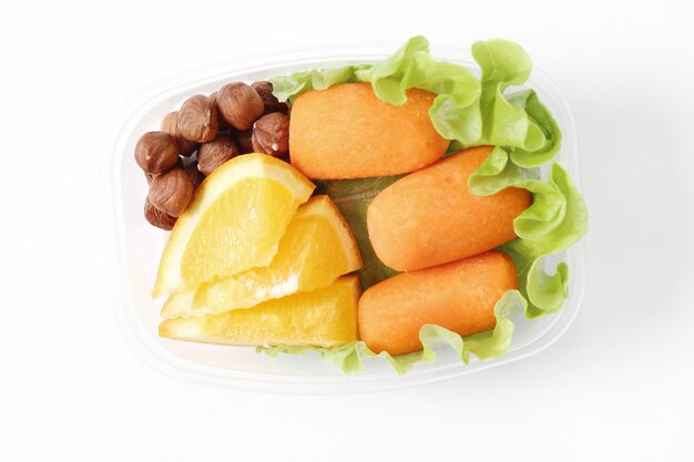 Lunch box with healthy food