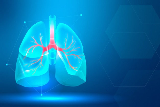 Free photo lung banner for respiratory system smart healthcare