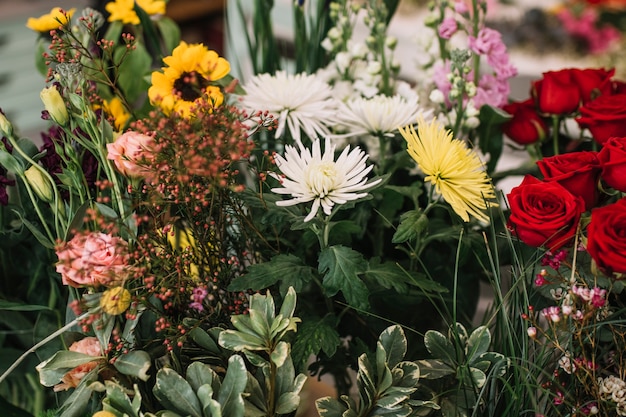 Lush flowers in assortment