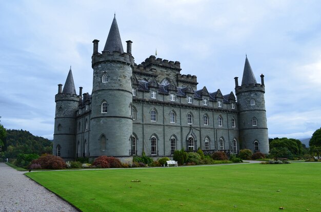 Lush landscape at Inveraray Castle in Argyll, Scotland