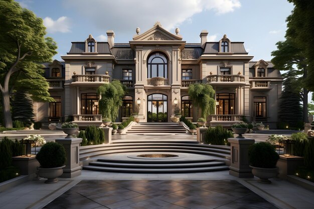 luxurious Neoclassical Mansion background