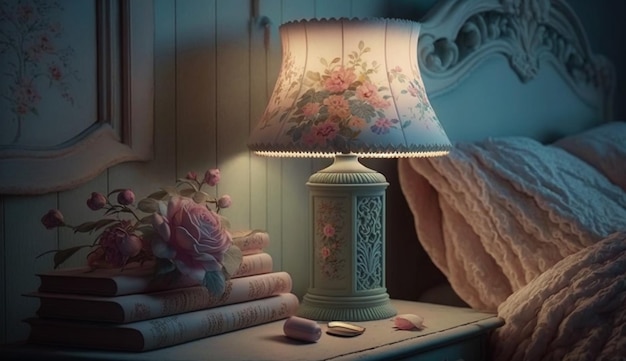 Luxury bedroom with elegant decorations and pillows generative AI