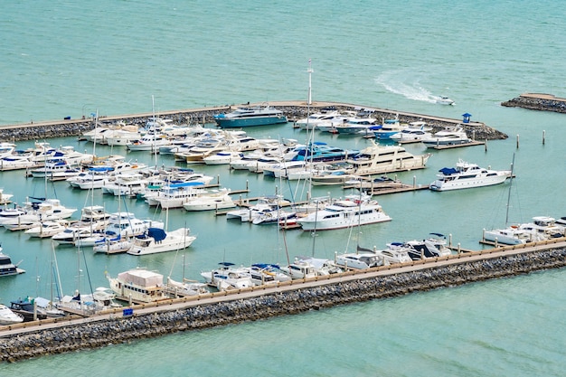 Luxury boat yacht on ocean and sea