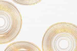 Free photo luxury gold textured background in white circle pattern abstract art