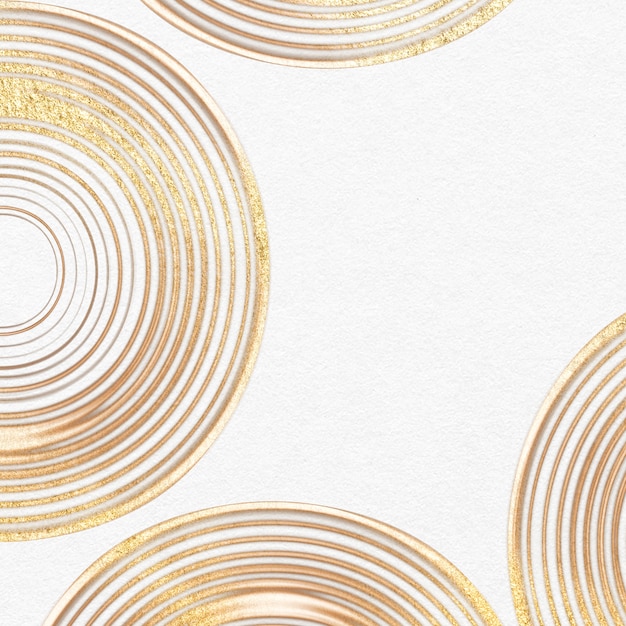 Luxury gold textured background in white circle pattern abstract art