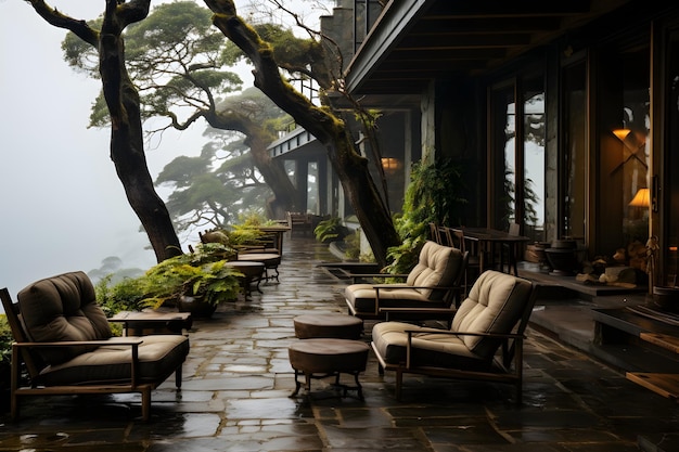 Free photo luxury outdoor living area background