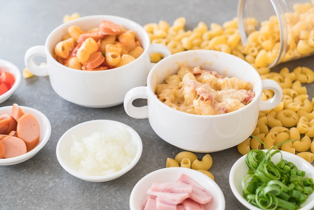 macaroni cheese and ham