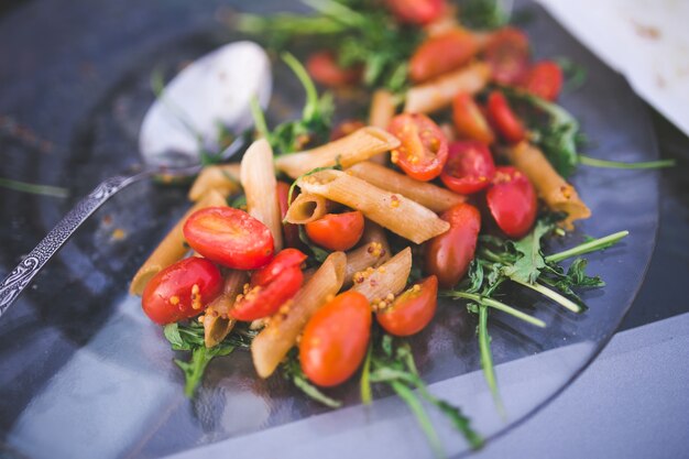 Macaroni and natural tomatoes