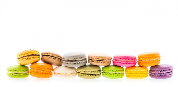 Macaroons isolated on white