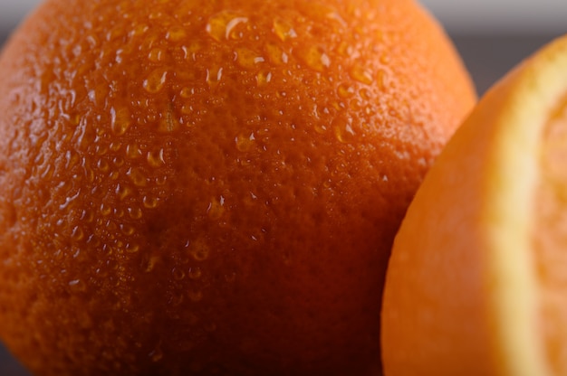 Free photo macro image of ripe orange, small depth of field.