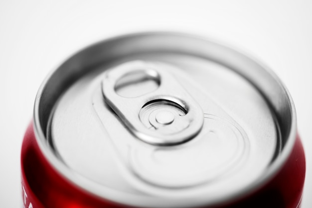 Macro shot of beverage can