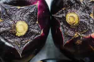 Free photo macro shot of two aubergines