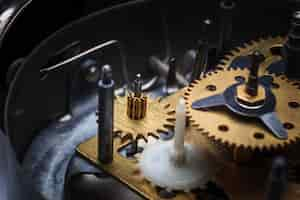 Free photo the macro view of clock mechanism