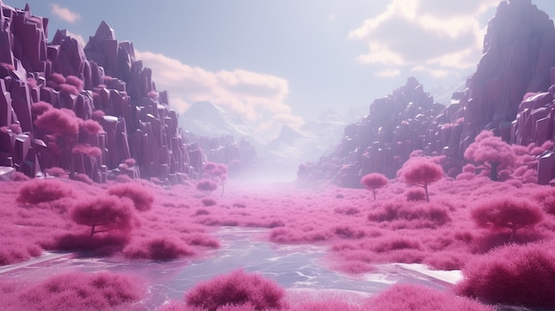 Free photo magenta nature fantasy landscape