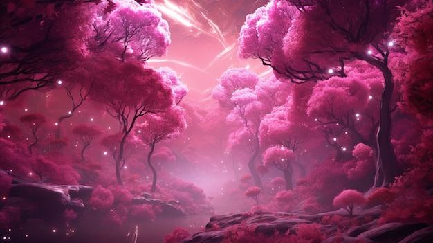 Free photo magenta nature mystical landscape