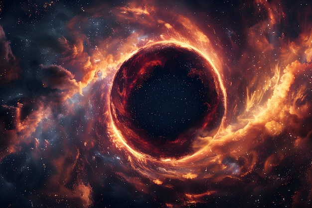 Free Photo magical fantasy black hole illustration