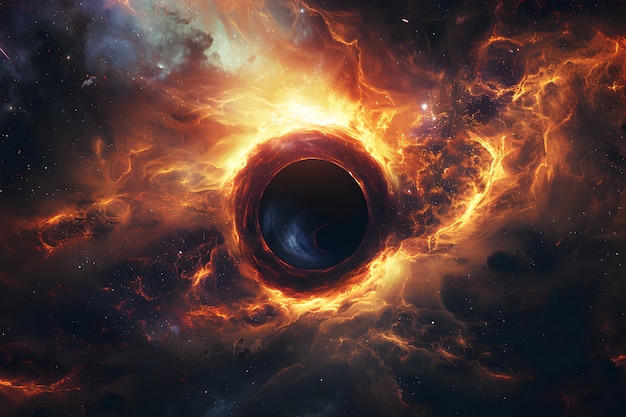 Free Photo magical fantasy black hole illustration